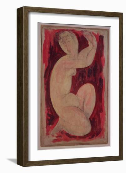 Red Caryatid, 1913-Amedeo Modigliani-Framed Giclee Print