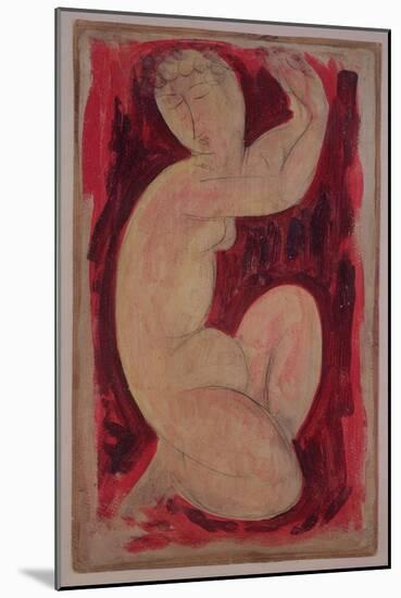 Red Caryatid, 1913-Amedeo Modigliani-Mounted Giclee Print
