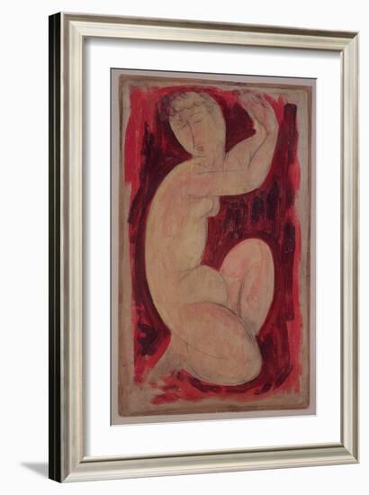 Red Caryatid, 1913-Amedeo Modigliani-Framed Giclee Print