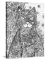 Red Cat Line Art-Oxana Zaika-Stretched Canvas