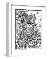 Red Cat Line Art-Oxana Zaika-Framed Giclee Print