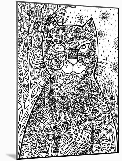 Red Cat Line Art-Oxana Zaika-Mounted Giclee Print