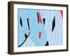 Red Cells on True Blue-Belen Mena-Framed Giclee Print