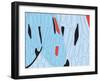 Red Cells on True Blue-Belen Mena-Framed Giclee Print