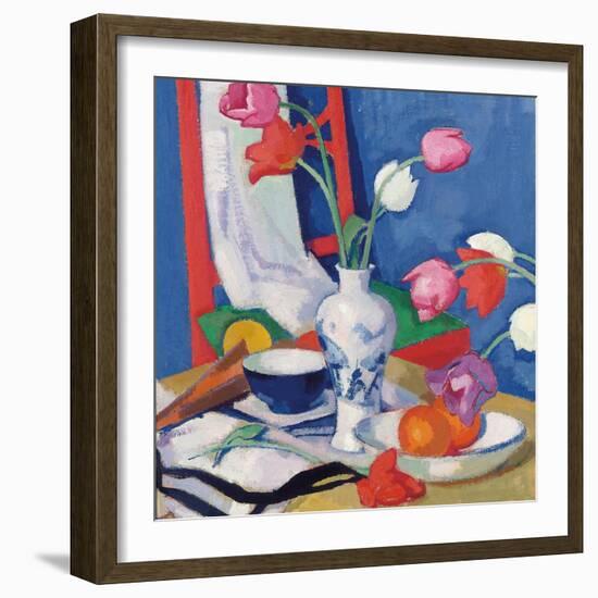 Red Chair and Tulips, c.1919-Samuel John Peploe-Framed Giclee Print