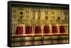 Red Chairs in Old Control Room-Nathan Wright-Framed Stretched Canvas