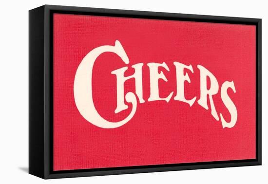 Red Cheers Sign-null-Framed Stretched Canvas