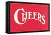 Red Cheers Sign-null-Framed Stretched Canvas