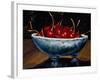 Red Cherries in a Blue Bowl-Helen J. Vaughn-Framed Giclee Print