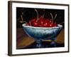 Red Cherries in a Blue Bowl-Helen J. Vaughn-Framed Giclee Print