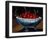 Red Cherries in a Blue Bowl-Helen J. Vaughn-Framed Giclee Print