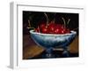 Red Cherries in a Blue Bowl-Helen J. Vaughn-Framed Giclee Print