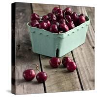 Red Cherries on Wood-Tom Quartermaine-Stretched Canvas