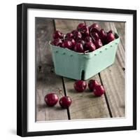 Red Cherries on Wood-Tom Quartermaine-Framed Giclee Print