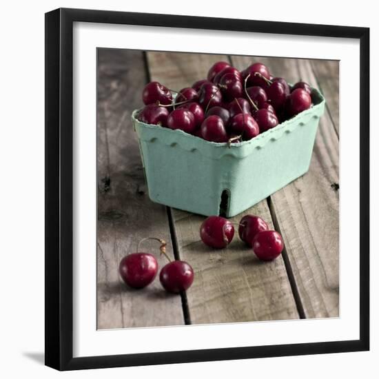 Red Cherries on Wood-Tom Quartermaine-Framed Giclee Print