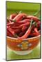 Red Chili Peppers in Asian Bowl-Foodcollection-Mounted Photographic Print