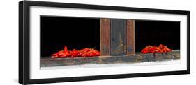 Red Chilies Drying on Window Sill, Paro, Bhutan-null-Framed Photographic Print