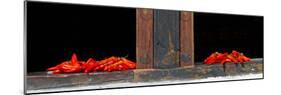 Red Chilies Drying on Window Sill, Paro, Bhutan-null-Mounted Photographic Print