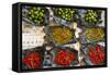 Red Chilli Peppers and Limes-Nico Tondini-Framed Stretched Canvas