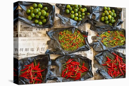 Red Chilli Peppers and Limes-Nico Tondini-Stretched Canvas