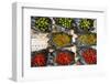 Red Chilli Peppers and Limes-Nico Tondini-Framed Photographic Print