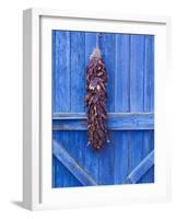 Red Chilli Peppers on Barn Door, New Mexico, United States of America, North America-Michael DeFreitas-Framed Photographic Print