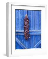 Red Chilli Peppers on Barn Door, New Mexico, United States of America, North America-Michael DeFreitas-Framed Photographic Print