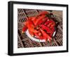 Red chillies for sale at Saturday animal market, Otavalo, Imbabura Province, Ecuador-null-Framed Photographic Print