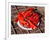 Red chillies for sale at Saturday animal market, Otavalo, Imbabura Province, Ecuador-null-Framed Photographic Print