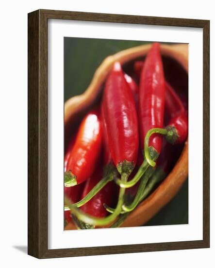 Red Chillies in a Small Dish-Bernd Euler-Framed Photographic Print