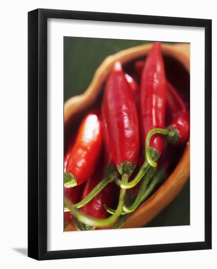 Red Chillies in a Small Dish-Bernd Euler-Framed Photographic Print