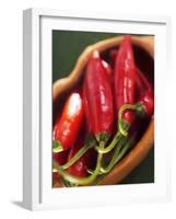 Red Chillies in a Small Dish-Bernd Euler-Framed Photographic Print