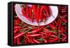 Red Chillies on Sale in Town Market, Kengtung (Kyaingtong), Shan State, Myanmar (Burma), Asia-Lee Frost-Framed Stretched Canvas