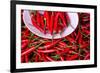 Red Chillies on Sale in Town Market, Kengtung (Kyaingtong), Shan State, Myanmar (Burma), Asia-Lee Frost-Framed Photographic Print