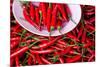 Red Chillies on Sale in Town Market, Kengtung (Kyaingtong), Shan State, Myanmar (Burma), Asia-Lee Frost-Mounted Photographic Print