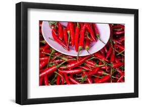 Red Chillies on Sale in Town Market, Kengtung (Kyaingtong), Shan State, Myanmar (Burma), Asia-Lee Frost-Framed Photographic Print