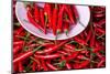 Red Chillies on Sale in Town Market, Kengtung (Kyaingtong), Shan State, Myanmar (Burma), Asia-Lee Frost-Mounted Photographic Print