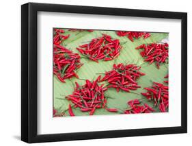 Red Chillies on Sale in Town Market, Kengtung (Kyaingtong), Shan State, Myanmar (Burma), Asia-Lee Frost-Framed Photographic Print