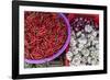 Red Chillies, Onions, and Garlic for Sale at Fresh Food Market in Chau Doc-Michael Nolan-Framed Premium Photographic Print