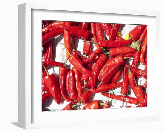 Red Chillis Drying in the Sun Punakha Valley, Bhutan, Asia-Lee Frost-Framed Photographic Print