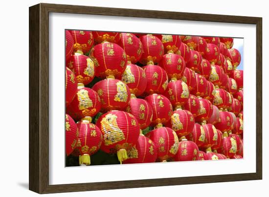 Red Chinese Lantern Wall-glowonconcept-Framed Photographic Print