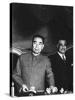 Red Chinese Leader Chou En Lai During His Tour of Egypt, with Gamal Abdul Nasser-Paul Schutzer-Stretched Canvas