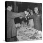 Red Chinese Leader Mao Tse Tung and Chiang Kai Shek Toasting One Another-null-Stretched Canvas