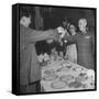 Red Chinese Leader Mao Tse Tung and Chiang Kai Shek Toasting One Another-null-Framed Stretched Canvas