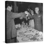 Red Chinese Leader Mao Tse Tung and Chiang Kai Shek Toasting One Another-null-Stretched Canvas