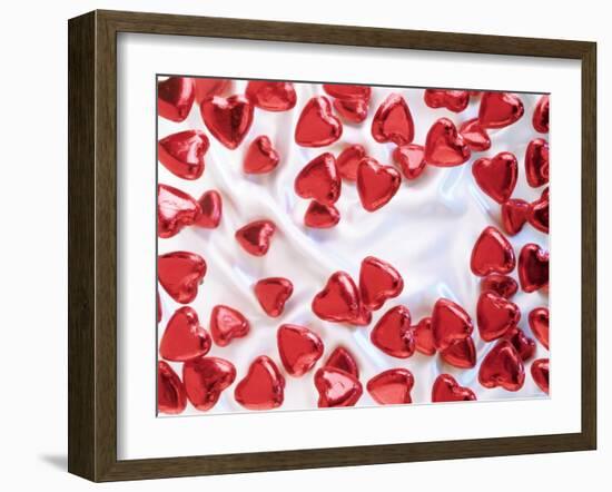 Red Chocolate Hearts for Valentine's Day-Brigitte Krauth-Framed Photographic Print