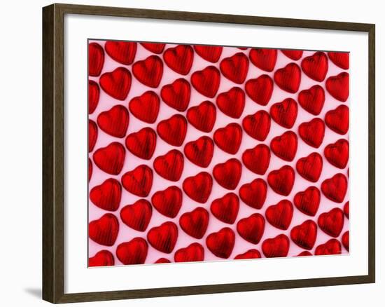 Red Chocolate Hearts for Valentine's Day-null-Framed Photographic Print