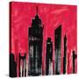 Red Cityscape-Paul Brent-Stretched Canvas