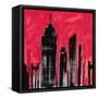 Red Cityscape-Paul Brent-Framed Stretched Canvas