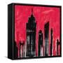 Red Cityscape-Paul Brent-Framed Stretched Canvas